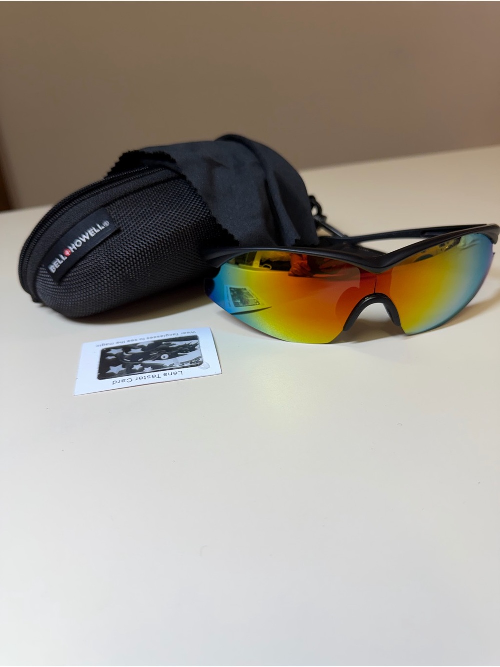 Polarized Sports Sunglasses with Red-Orange Mirrored Lens